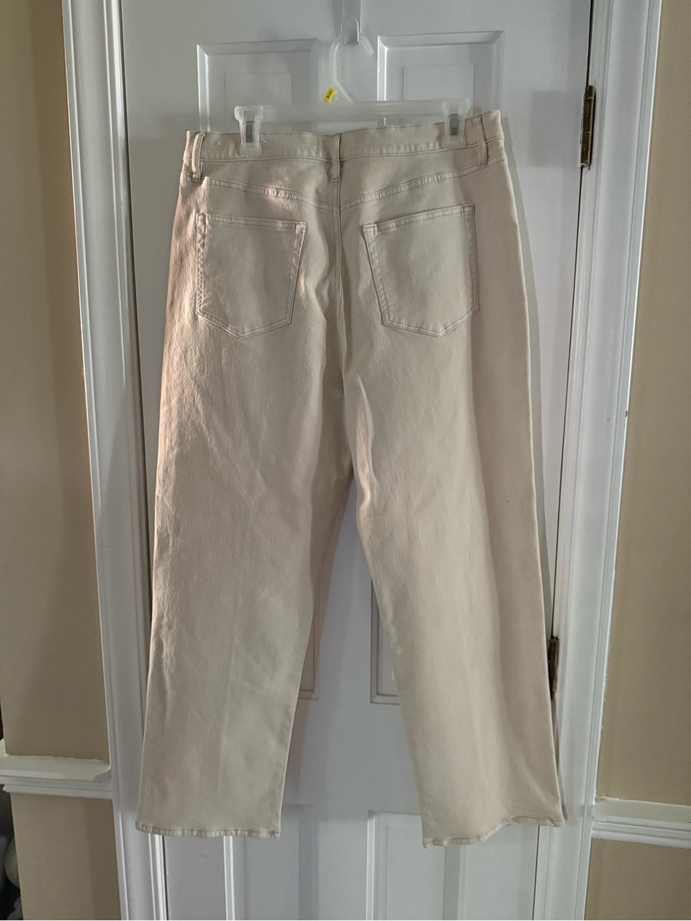 LOFT Cream Wide-Leg Jeans